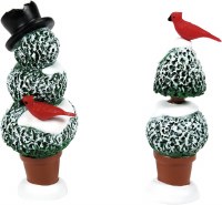 D56 VILLAGE CARDINAL TOPIARIES SET/2