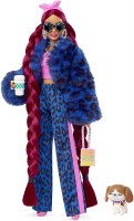 BARBIE EXTRAS DOLL IN BLUE LEOPARD OUTFI