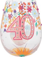 LOLITA STEMLESS WINE GLASS 40TH BIRTHDAY