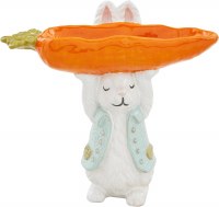 MUD PIE BUNNY CARROT CANDY PEDESTAL DISH