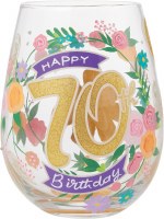 LOLITA STEMLESS WINE GLASS 70TH BIRTHDAY