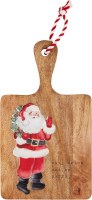 MUD PIE SQUARE SANTA WOOD ENAMEL BOARD