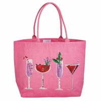 MUD PIE TOTE HOLIDAY SPARKLE PINK