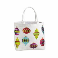MUD PIE TOTE HOLIDAY SPARKLE WHITE