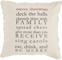 MUD PIE MERRY XMAS RULES PILLOW