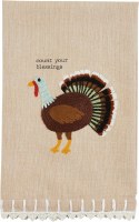 MUD PIE TURKEY CROCHET TRIM TOWEL