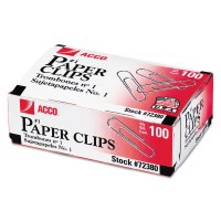 ACCO PAPER CLIPS 100CT