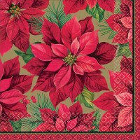 HOLIDAY POINSETTIA LUNCHEON NAPKINS