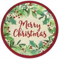 AMSCAN MERRY HOLLY DAY PLATES 7"