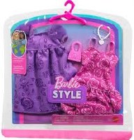 BARBIE 2PC OUTFIT PINK/PURPLE ROSES