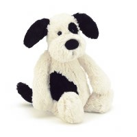 JELLYCAT BASHFUL BLACK & CREAM PUPPY MED