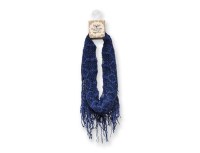 BRITT'S KNITS FRINGE TUBE SCARF BLUE