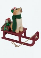 BYERS' CHOICE DOG W/SLED