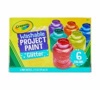 CRAYOLA 6CT WASHABLE GLITTER PAINT SET
