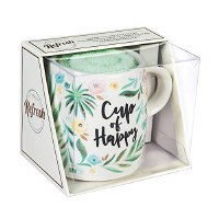CUP & SOCK GIFT SET CUP OF HAPPY