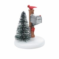 D56 CARDINAL CHRISTMAS MAILBOX