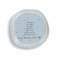 DEMDACO BLUE 1ST BIRTHDAY PLATE