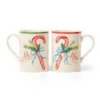 LENOX CHRISTMAS MR/MRS MUG SET/2