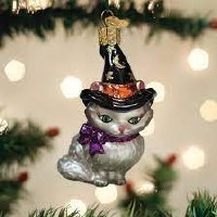 OLD WORLD CHRISTMAS MINI WITCH CAT
