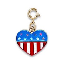 CHARM IT! CHARM GLITTER GOLD FLAG HEART