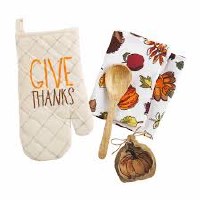 MUD PIE GIVE THANKS OVEN MITT SET