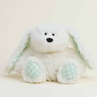 WARMIES CREAM BUNNY W/GINGHAM EARS