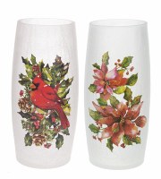 GANZ CRACKLE CANDLE HOLDER LG ASST