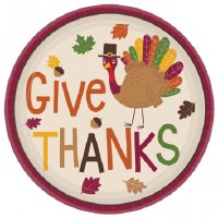 GOBBLE GOBBLE ROUND PLATES 7"