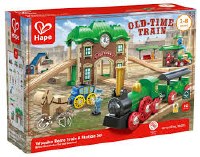 HAPE WOODEN RETRO TRAIN & STATION SET