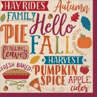 HELLO FALL BEVERAGE NAPKINS