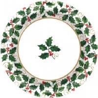 HOLLY DINNER PLATES 40CT