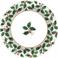 HOLLY PLATES 40CT 6.75"