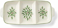 LENOX HOLIDAY CARVED DIVIDED DISH