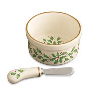 LENOX HOLIDAY DIP BOWL W/SPREADER