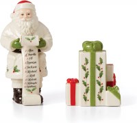 LENOX HOLIDAY SANTA'S LIST SALT/PEPPER