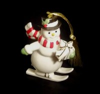 LENOX ORNAMENT SNOWMAN ON SKIS