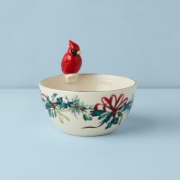 LENOX WINTER GREETINGS BOWL W/CARDINAL