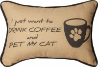 MANUAL PILLOW I JUST WANTED COFFEE & CAT