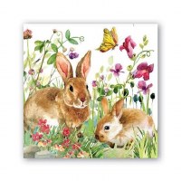 MICHEL BUNNY MEADOW COCKTAIL NAPKINS