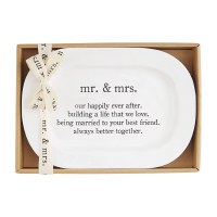 MUD PIE MRS & MRS SENTIMENT PLATE