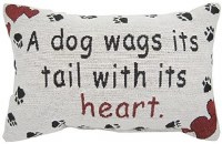 MW PILLOW A DOG WAGS ITS TAIL WITH HEART