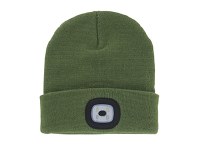 NIGHT SCOUT RECHARGEABLE LED BEANIE OLIV