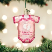 OLD WORLD CHRISTMAS PINK BABY ONESIE