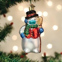 OLD WORLD CHRISTMAS SNOWMAN W/FACE MASK