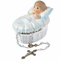 P/M BAPTISM BOX W/ROSARY BOY