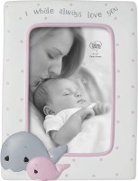 P/M WHALE GODPARENT PHOTO FRAME PINK