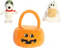 PEANUTS PUMPKIN TOTE W/PLUSH