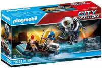 PLAYMOBIL POLICE JET BACK WITH BOAT