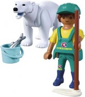 PLAYMOBIL ZOO POLAR BEAR & ZOOKEEPER
