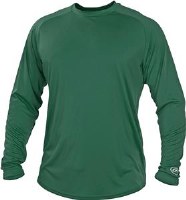 RAWLINGS YTH MD LONG SLVE TECH TEE DK GR